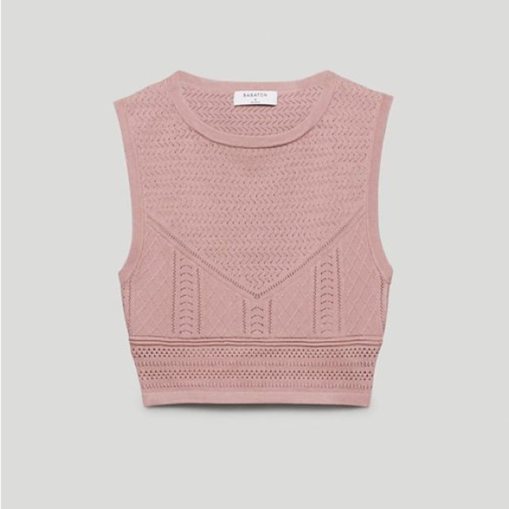 Aritzia Babaton Pointelle Crop Tank Top